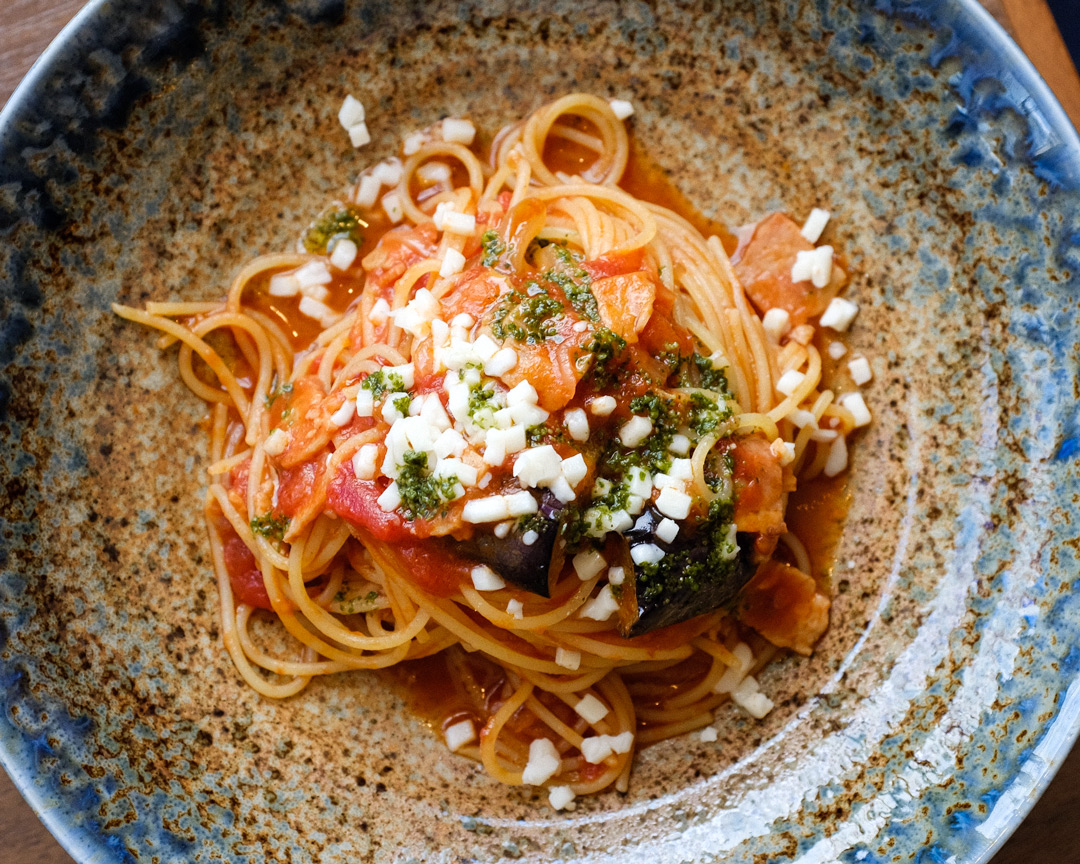 Spaghetti mit Auberginen und Champignons - eBalance