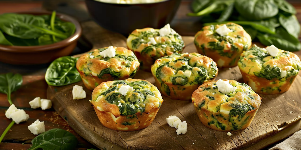 Spinat-Feta-Frühstücksmuffins
