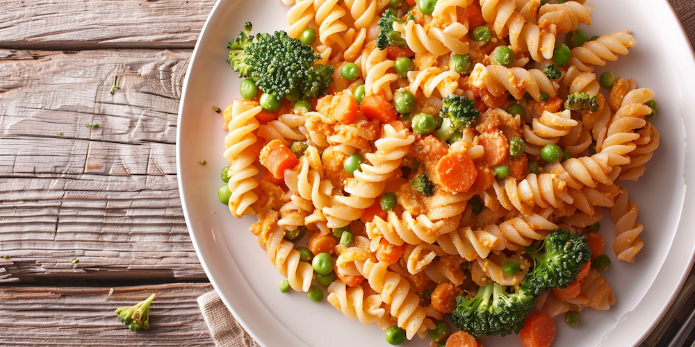 Teigwaren mit Hummus