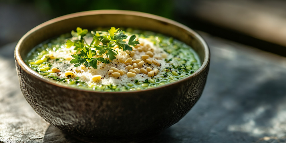 Bärlauch-Risotto mit gerösteten Pinienkernen - eBalance